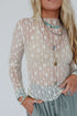 Sheer Floral Lace Long Sleeve Slim Fit Top